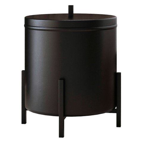 Lixeira de Banheiro Eleganza 6 Litros Metal Preto - Pallazio