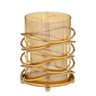 Candelabro Decorativo Dourado com Vidro 14cm - 1