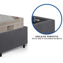 Ver imagem 2 de Base Box Cama Solteirão Sapateira Suede Cinza e Colchão Airtech Ortobom 96x203