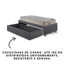 Ver imagem 3 de Base Box Cama Solteirão Sapateira Suede Cinza e Colchão Airtech Ortobom 96x203