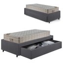 Ver imagem 1 de Base Box Cama Solteirão Sapateira Suede Cinza e Colchão Airtech Ortobom 96x203