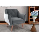 Ver imagem 4 de Poltrona Decorativa Veneza Veludo Cinza B-425