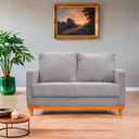 Ver imagem 2 de Sofa Berlim 2 Lugares Base de Madeira Tecido Impermeável Cinza Inox
