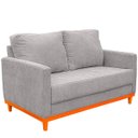 Ver imagem 3 de Sofa Berlim 2 Lugares Base de Madeira Tecido Impermeável Cinza Inox