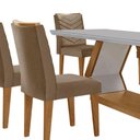 Ver mais imagens de Mesa de Jantar Alvorada 180cm com 6 Cadeiras Liz Moderna Veludo Capuccino Off White Imbuia