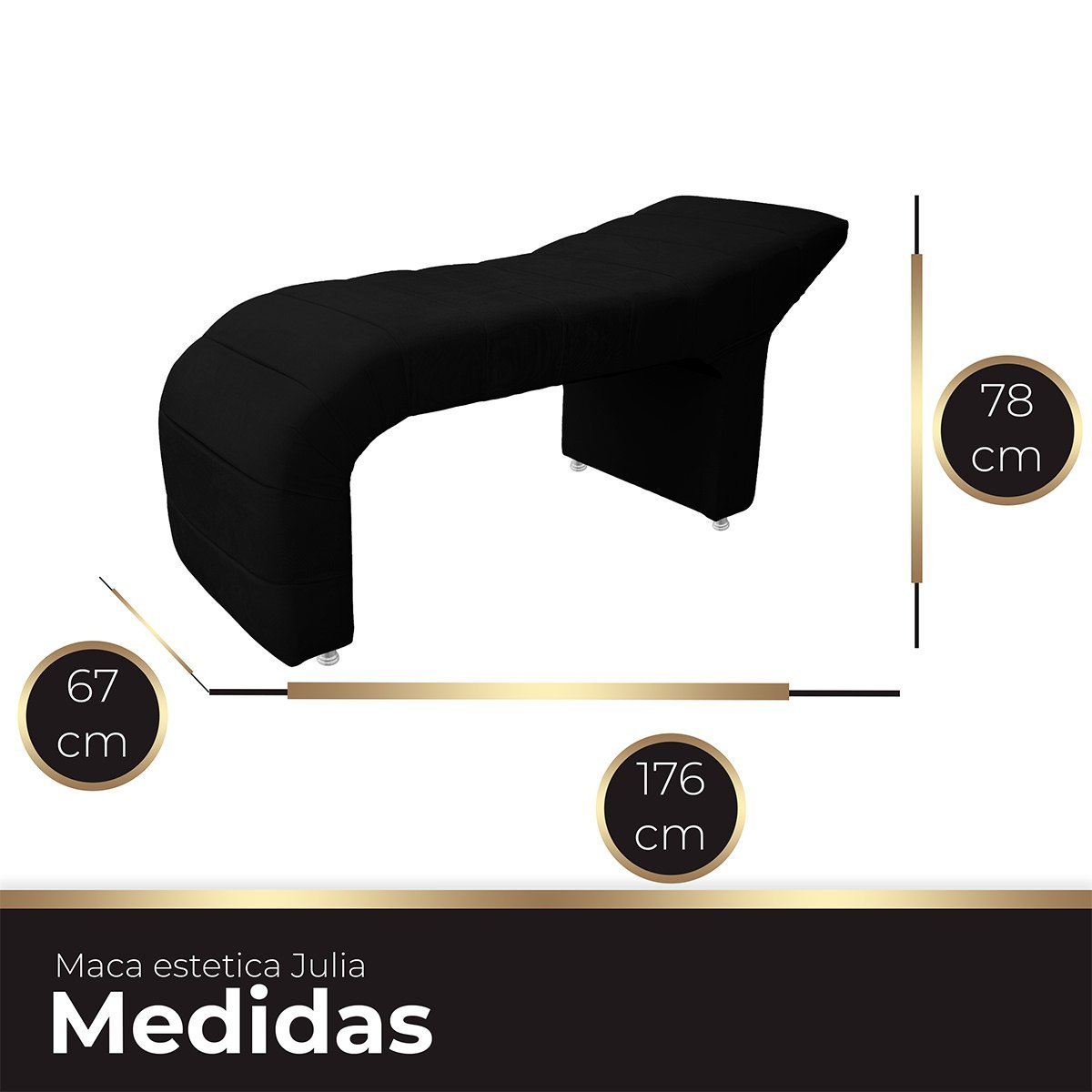 Maca Estofada Julia para Estetica Facial Sombrancelha Suede Preto - 6