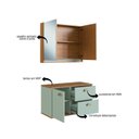 Ver imagem 7 de Gabinete de Banheiro 100% MDF com Espelheira 2 Portas sem Cuba Lívia 80cm Yescasa Verde/Freijó/Moscatel