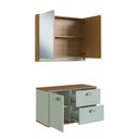 Ver mais imagens de Gabinete de Banheiro 100% MDF com Espelheira 2 Portas sem Cuba Lívia 80cm Yescasa Verde/Freijó/Moscatel