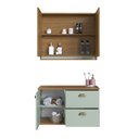 Ver imagem 4 de Gabinete de Banheiro 100% MDF com Espelheira 2 Portas sem Cuba Lívia 80cm Yescasa Verde/Freijó/Moscatel