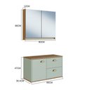 Ver imagem 3 de Gabinete de Banheiro 100% MDF com Espelheira 2 Portas sem Cuba Lívia 80cm Yescasa Verde/Freijó/Moscatel