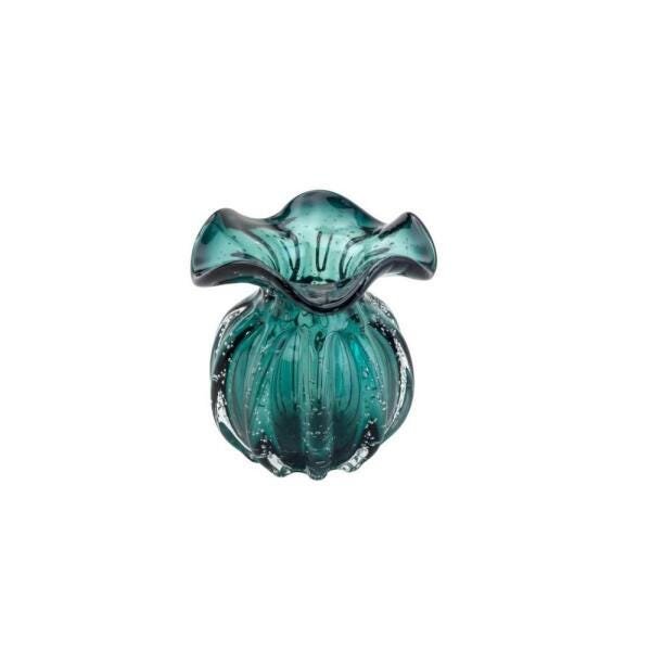 Vaso Murano Italy Verde Esmeralda 13cm - 1