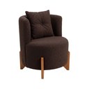 Ver imagem 6 de Kit Poltrona e Puff Luna Decorativa Curvo Orgânico Boucle Montanaris Decor