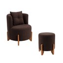 Ver imagem 5 de Kit Poltrona e Puff Luna Decorativa Curvo Orgânico Boucle Montanaris Decor