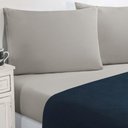 Ver imagem 1 de Jogo de Cama Malha Lençol 100% Algodão Gran Moratta 3 Peças Solteiro - Azul Marinho-palha