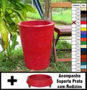 Ver imagem 6 de Kit Vaso Planta + Prato Rodízio 50x40 Redondo Cônico Polietileno BGPLASTICOS VERMELHO PAU BRASIL 005