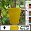 Ver imagem 1 de Kit Vaso Planta + Prato Rodízio 50x40 Redondo Cônico Polietileno BGPLASTICOS VERMELHO PAU BRASIL 005