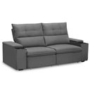 Ver imagem 1 de Sofá Retrátil Reclinável para Sala 3 Lugares 230cm Niels F04 Veludo Cinza Escuro - Lyam Decor