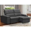 Ver imagem 2 de Sofá Retrátil Reclinável para Sala 3 Lugares 230cm Niels F04 Veludo Cinza Escuro - Lyam Decor