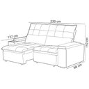 Ver imagem 5 de Sofá Retrátil Reclinável para Sala 3 Lugares 230cm Niels F04 Veludo Cinza Escuro - Lyam Decor