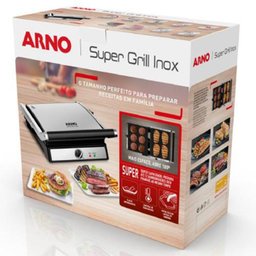 Super Grill Arno Inox Ggra Abertura 180° - Inox 1200w - 7
