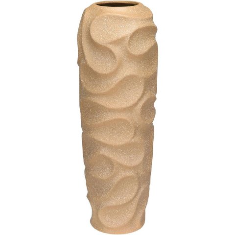Vaso Decorativo Enfeite Casa Home&Co Cerâmica 44x15x15cm Bege