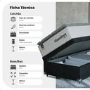 Ver imagem 3 de Cama Box Baú Solteiro + Colchão Comfort Class Pillow Top Branco/suede Preto