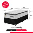 Ver imagem 4 de Cama Box Baú Solteiro + Colchão Comfort Class Pillow Top Branco/suede Preto