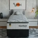 Ver mais imagens de Cama Box Baú Solteiro + Colchão Comfort Class Pillow Top Branco/suede Preto