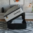 Ver imagem 6 de Cama Box Baú Solteiro + Colchão Comfort Class Pillow Top Branco/suede Preto