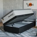 Ver imagem 1 de Cama Box Baú Solteiro + Colchão Comfort Class Pillow Top Branco/suede Preto