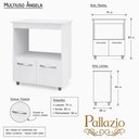 Ver imagem 4 de Multiuso Compacto Ângela 2 Portas 3 Prateleiras MDP Branco Pallazio