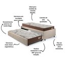 Ver imagem 4 de Bicama Box Solteiro 103x208 Suede Bege com 2 Colchões Relax Adorabile Molas Ensacadas Ecoflex