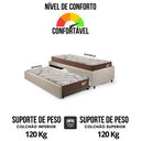 Ver imagem 6 de Bicama Box Solteiro 103x208 Suede Bege com 2 Colchões Relax Adorabile Molas Ensacadas Ecoflex