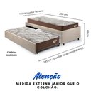 Ver imagem 2 de Bicama Box Solteiro 103x208 Suede Bege com 2 Colchões Relax Adorabile Molas Ensacadas Ecoflex