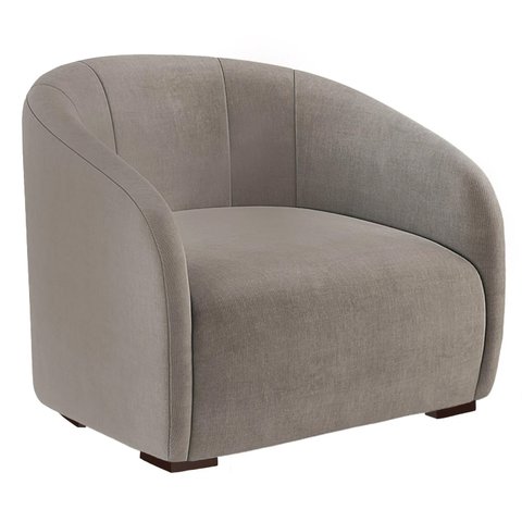 Poltrona Decorativa Julia Suede Marrom Rato - Dominic Decor