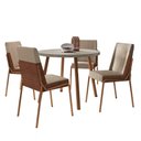 Ver imagem 2 de Mesa de Jantar Redonda 99cm C/ 4 Cadeiras Estofadas Linho Pr