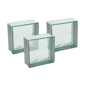 Bloco de Vidro Ondulado Brasil Ibravir 19x19x08cm Kit com 10