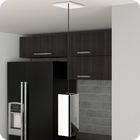 Pendente Industrial Inox Quadrado Moderno Luminária Elg
