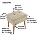 Ver imagem 3 de Kit 2 Puff Puf Opall Pes Palito 55x40cm Suede Bege MPassos