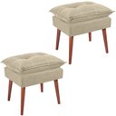 Ver imagem 1 de Kit 2 Puff Puf Opall Pes Palito 55x40cm Suede Bege MPassos