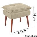 Ver imagem 2 de Kit 2 Puff Puf Opall Pes Palito 55x40cm Suede Bege MPassos