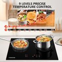 Ver imagem 4 de Amzchef Cooktop Dupla de Indução 2 Bocas com 9 Níveis de Potência (preto)