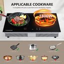 Ver imagem 5 de Amzchef Cooktop Dupla de Indução 2 Bocas com 9 Níveis de Potência (preto)