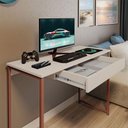 Ver imagem 4 de Escrivaninha com Gaveta Megane 110 X 45 Klm Store Cobre com Off White
