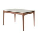 Ver imagem 2 de Mesa de Jantar Retangular com Vidro para 4 Lugares Addar 135 cm Natural com Off-White Fosco