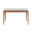 Ver imagem 4 de Mesa de Jantar Retangular com Vidro para 4 Lugares Addar 135 cm Natural com Off-White Fosco