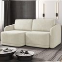 Ver imagem 1 de Sofá Cama Modulado Retrátil e Reclinável Decorativo Varsóvia 216cm Veludo Bege G33 - Gran Belo