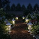 Ver imagem 5 de Kit 2 Balizadores para Jardim Luminária Externa em Alumínio Lente Transparente Clássico Grega