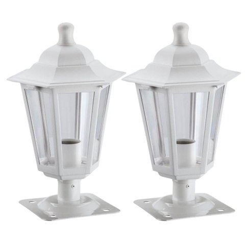 Kit 2 Balizadores para Jardim Luminária Externa em Alumínio Lente Transparente Clássico Grega