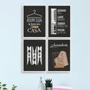 Ver imagem 2 de Kit 4 Quadros Decorativo Lavanderia Giz 24x18cm:madeira Preta